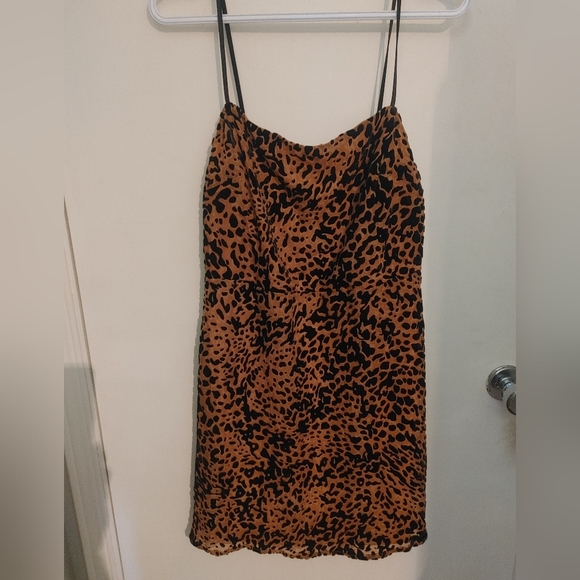 Lady In Love beige cheetah print velvet mini dress Sz.XL NWT - Picture 4 of 8